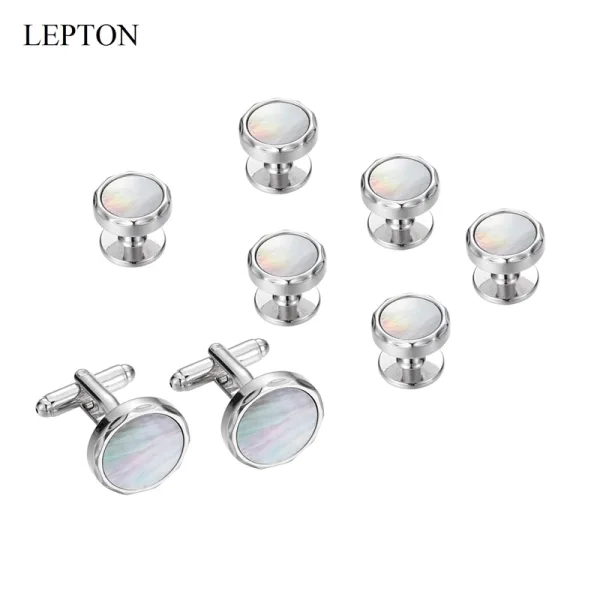 Bouton de manchette rond argent