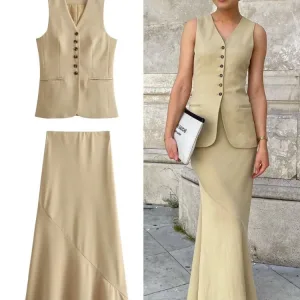 Costume femme 2 pièce jupe long et blazer