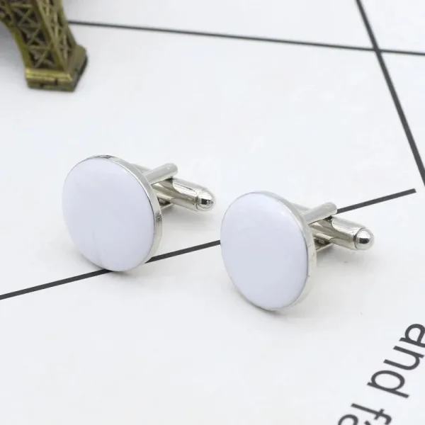 bouton de manchette élégant couleur blanche