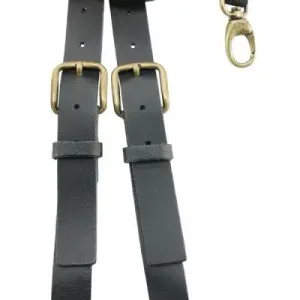 Bretelles classiques en cuir coloris noir