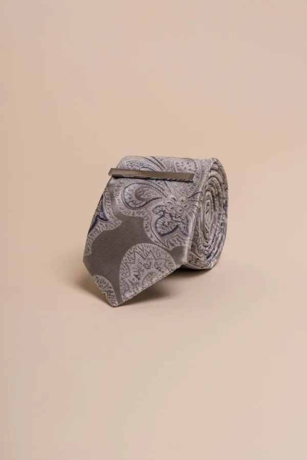 Cavani - Ensemble de Cravate Grise Paisley