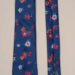 Cavani - Marine - Ensemble Cravate Rouge Florale