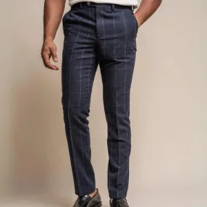 Cavani - Pantalon à Motif Carreaux Angels Bleu Marine