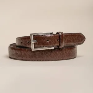 Ceinture en cuir Cavani marron foncé