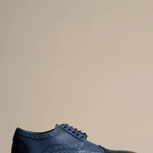 Chaussures en cuir marine Brandon Wingtip Brogues - Marc Darcy