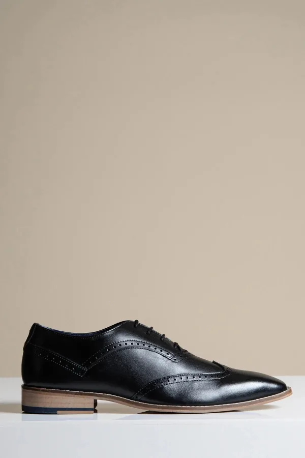 Chaussures en cuir noir, Marc Darcy Dawson - Wingtip brogue