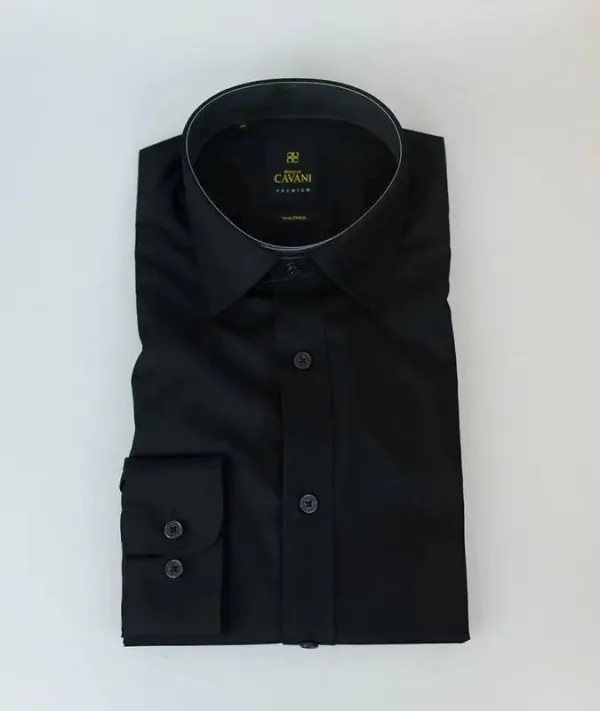 Chemise homme slim fit coloris noir - Cavani