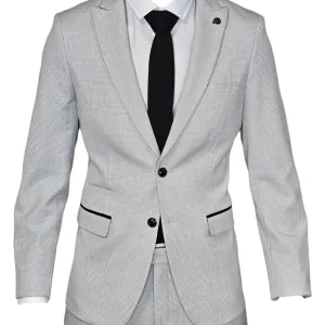 Costume 2 pièces - costume à carreaux blanc pour homme - Marc Darcy Bromley Blanc Pierre