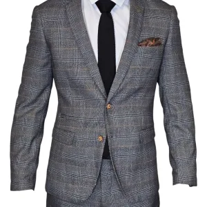 Costume 2 pièces - costume à carreaux pour homme -Jenson gris 2pc