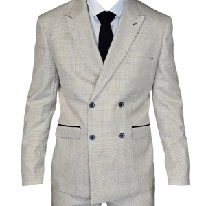 Costume 2 pièces - Costume beige à double boutonnage pour hommes - Cavani Caridi Beige DB