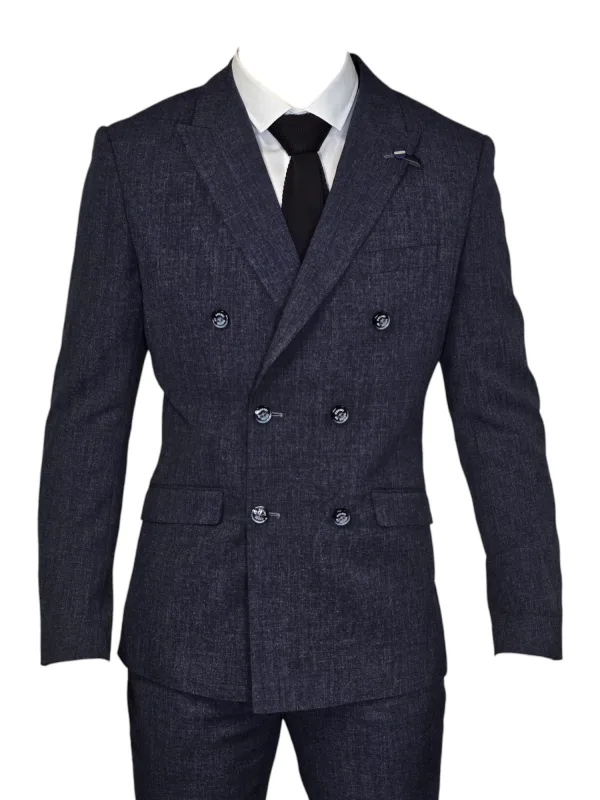 Costume 2 pièces - costume homme à double boutonnage -Tokyo bleu marine Cavani 2pc