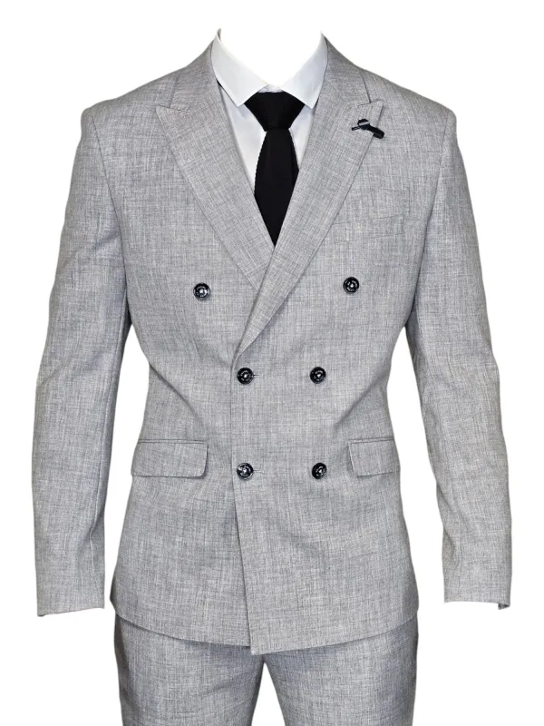 Costume 2 pièces - costume homme gris à double boutonnage - Cavani Tokyo costume gris 2 pièces