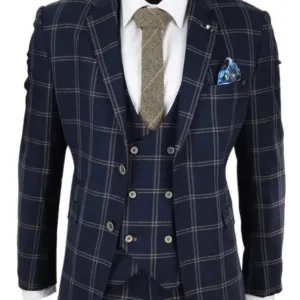 Costume 3 pièces bleu marine Slim Fit homme - Cavani