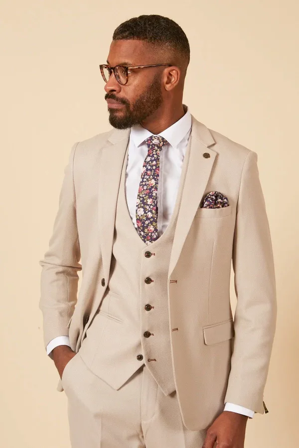 Costume 3 pièces - Costume pour homme en pierre - Costume Marc Darcy HM5 Blanc Pierre