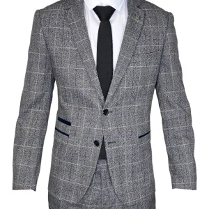 Costume à carreaux 2 pièces Marc Darcy Scott gris - 2 pièces