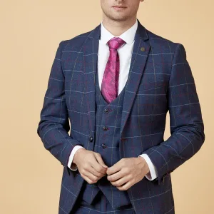 Costume à carreaux bleus - Marc Darcy Drake Bleu Marine