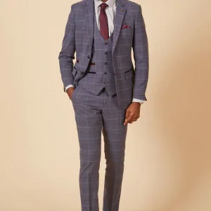 Costume bleu à carreaux - Marc Darcy Drake Bleu Clair
