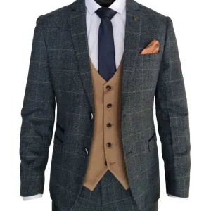 costume habillé bleu beige pour occasions spéciales