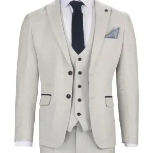 Costume homme 3 pièces blanc à carreaux Bromley - Marc Darcy
