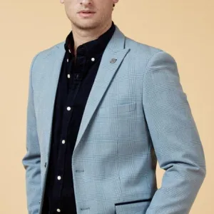 Costume homme à carreaux bleu clair 2 pièces - Bromley Bleu Clair suit