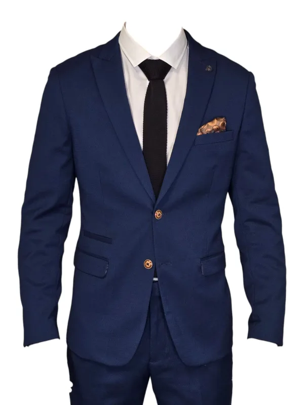 Costume homme bleu royal 2 pièces - Marc Darcy Max Bleu Royal 2pc