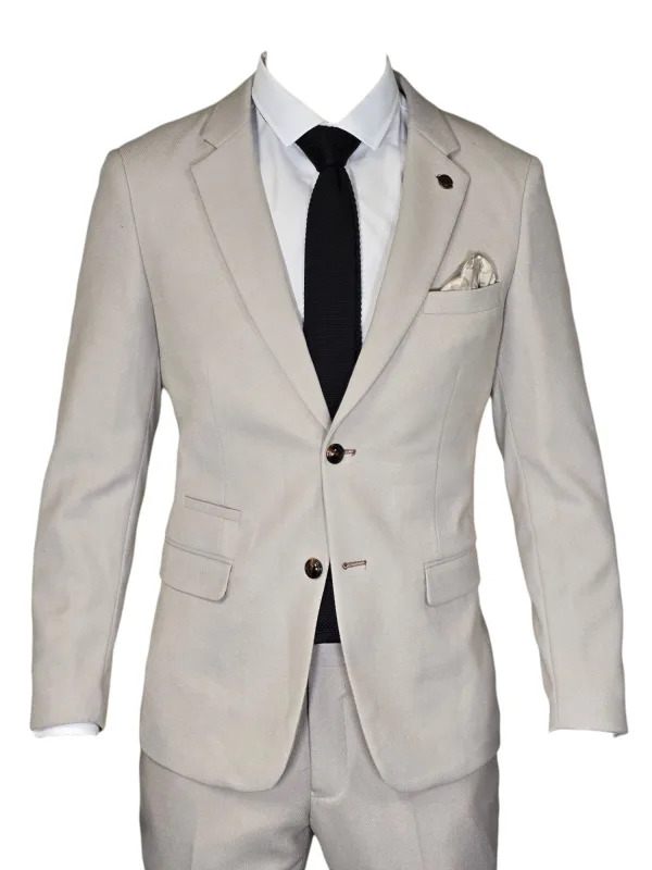 Costume homme double boutonnage en pierre - Costume homme Marc Darcy HM5 Stone 2pc