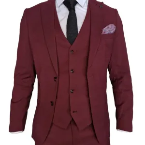 Costume homme MAX vin rouge 3 pièces - Marc Darcy