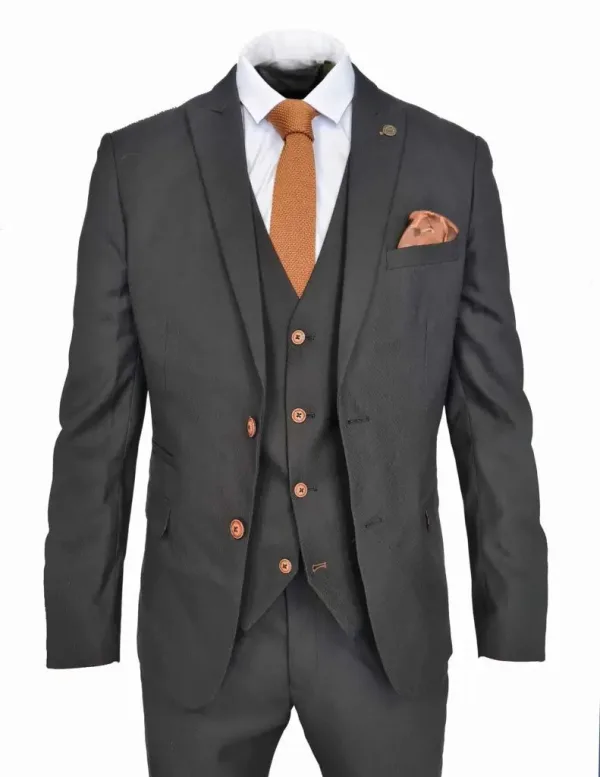 Costume noir - Max single breasted - Costume pour hommes 3 pièces