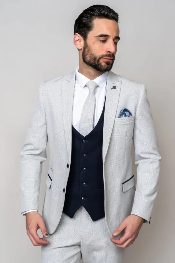 Costume pour homme 3 pièces Marc Darcy Bromley Blanc Pierre Mix and Match