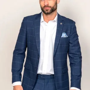 Costume pour hommes bleu marine - Costume à carreaux 2 pièces - Edison Bleu Marine