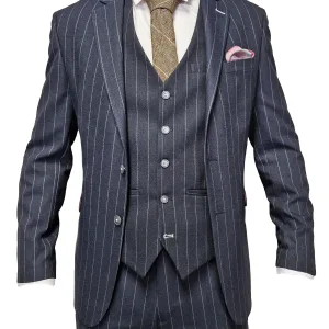 Costume rayé bleu marine pour hommes - Cavani Invincible Suit