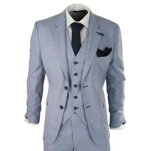 Costume trois-pièces slim fit Cavani Miami Blue Clair