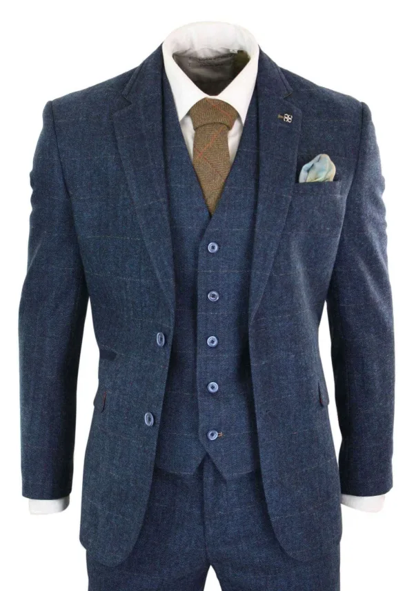 Costume tweed Carnegi trois pièces bleu marine - Cavani