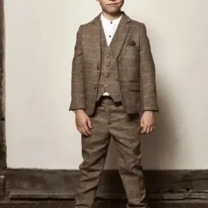 Costume tweed trois pièces pour enfants beige - Marc Darcy