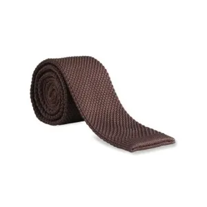 Cravate en maille coloris marron foncé - Garrison Limited