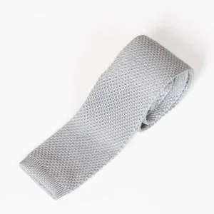 Cravate Gris Argenté tricotée | Marc darcy