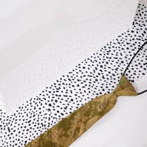 Cravate pour enfant beige et or motif Paisley