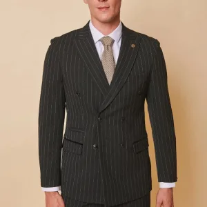 Double boutonnage - Costume rayé noir pour hommes - Marc Darcy Rocco Noir