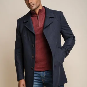 Manteau hommes Nelson - Bleu Marine - Cavani