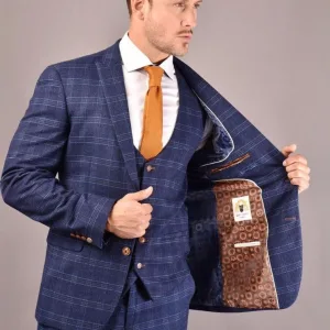 Marc Darcy - Blazer Bleu Chigwell Tweed