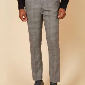 Marc Darcy - Pantalon à Motif Carreaux Jerry Gris