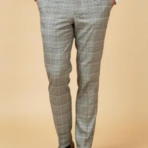 Marc Darcy - Pantalon à Motif Carreaux Ross Gris