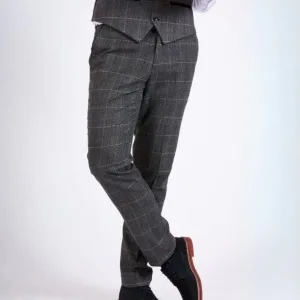 Marc Darcy - Pantalon à Motif Carreaux Scott Gris