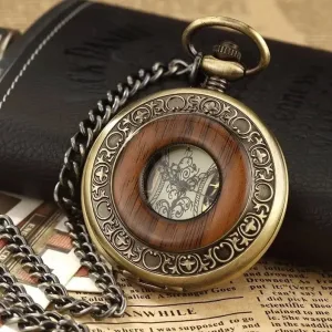 Montre à gousset détails bois