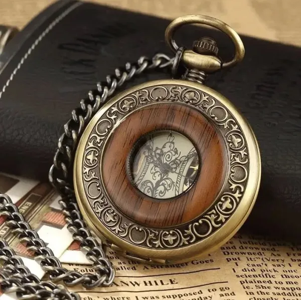 Montre à gousset détails bois
