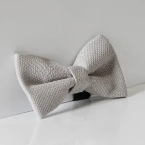 Nœud papillon Marc Darcy Blanc Pierre Tricoté