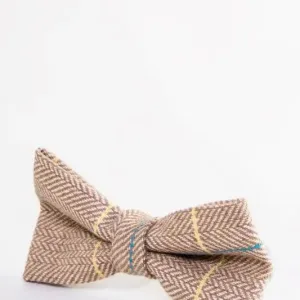 Noeud papillon homme tweed coloris beige
