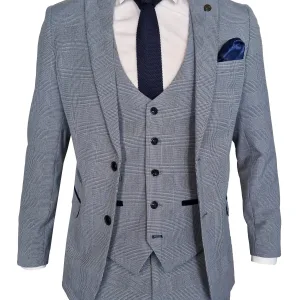 Notre costume 3 pièces bleu clair à rayures - Bromley bleu clair suit