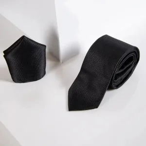 Set Gentlemens Iconic Black avec cravate et pochette | Marc Darcy