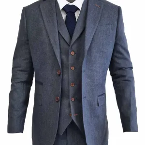 TAVERNY Chief - Costume homme Tweed Marine